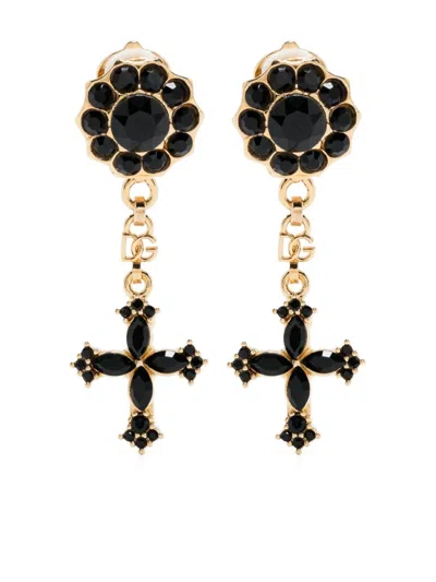 Dolce & Gabbana Black Charm Drop Earrings