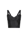 Dolce & Gabbana Women Black Charmeuse Corset Bustier Top In Black