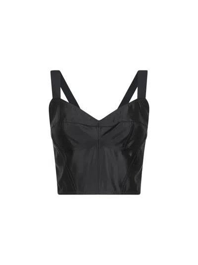 Dolce & Gabbana Black Charmeuse Corset Bustier Top