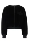 Dolce & Gabbana Logo Embroidery Chenille Hoodie In Nero