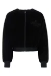 Dolce & Gabbana Logo Embroidery Chenille Hoodie In Nero