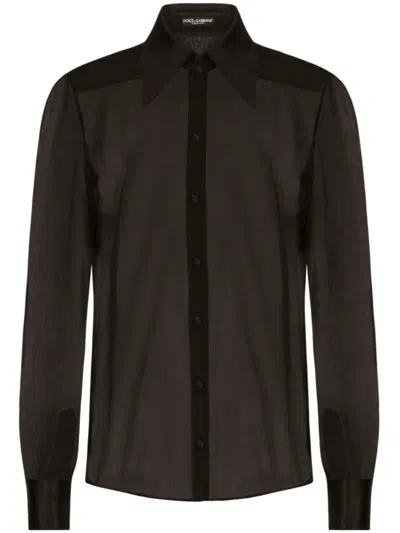 DOLCE & GABBANA BLACK CHIFFON SHIRT