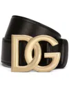 Dolce & Gabbana Patent Leather Belt With Dg Logo In Black
