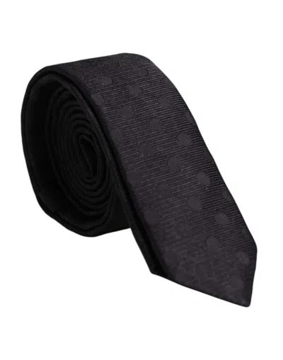 Dolce & Gabbana Black Circles Silk Adjustable Neckmen's Men's Tie