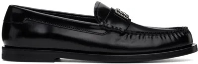 Dolce & Gabbana Black City Blanco Loafers In 80999 Nero