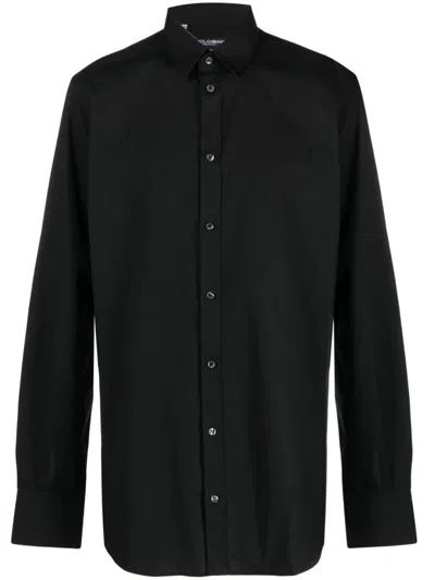 Dolce & Gabbana Black Classic Cotton Shirt With Long Sleeves
