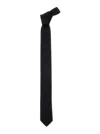 Dolce & Gabbana Black Tie With Tie Closure On The Rear And All-over Logo Embroidery In Silk Man In Black