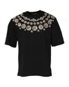 Dolce & Gabbana Black Coin Print Cotton Crew Neck T-shirt In Black