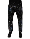 Dolce & Gabbana Black Color Splash Cotton Skinny Denim Jeans In Black