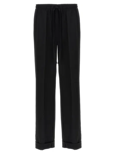 DOLCE & GABBANA BLACK CONTRAST PIPING PANTS