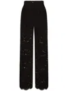Dolce & Gabbana Women's Lace Wide-leg Trousers In Black