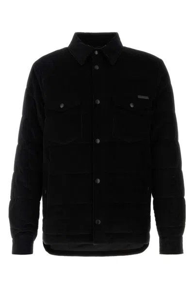 Dolce & Gabbana Black Corduroy Padded Jacket