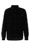 Dolce & Gabbana Black Corduroy Padded Jacket In Nero