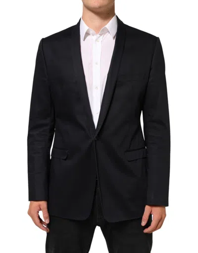 Pre-owned Dolce & Gabbana Black Cotton 1 Button Suit Jacket Men's Blazer ()
