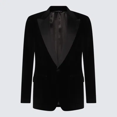 DOLCE & GABBANA BLACK COTTON BLAZER