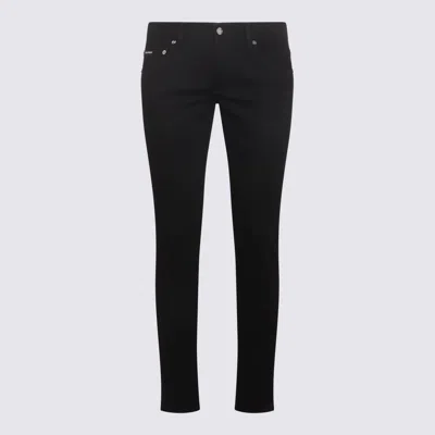 Dolce & Gabbana Black Cotton Blend Essentials Jeans In Blue