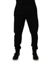 Dolce & Gabbana Black Cotton Stretch Jogger Sweatmen's Men's Pants In Black