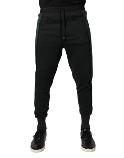 Pre-owned Dolce & Gabbana Black Cotton Blend Jogger Sweatmen's Men's Pants ()