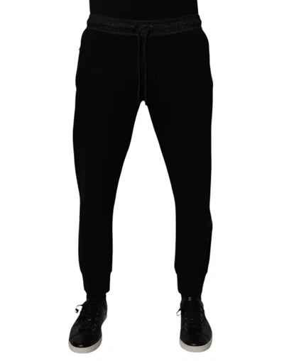 Pre-owned Dolce & Gabbana Black Cotton Blend Men Jogger Sweatmen's Men's Pants ()