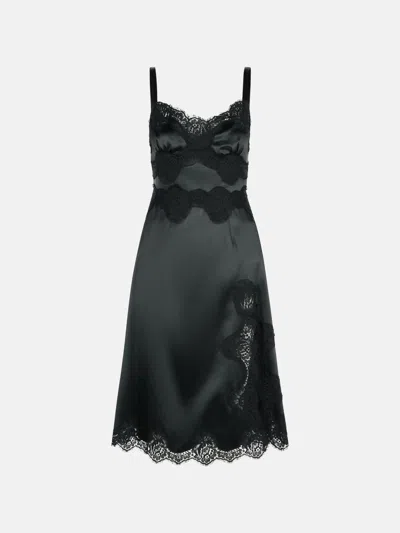 Dolce & Gabbana Black Cotton Blend Slip Dress