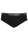 Dolce & Gabbana Set Of Two Cotton Briefs With Logoed Elastic Band In Black