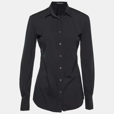 Pre-owned Dolce & Gabbana Black Cotton Button Front S