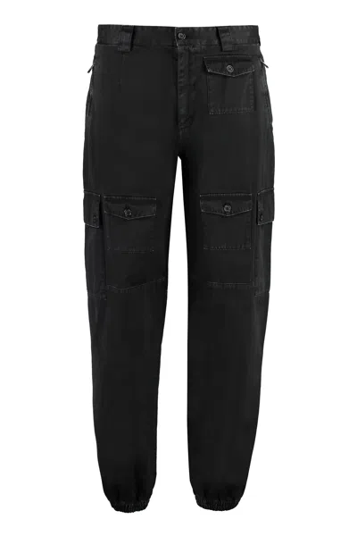 Dolce & Gabbana Black Cotton Cargo Pant