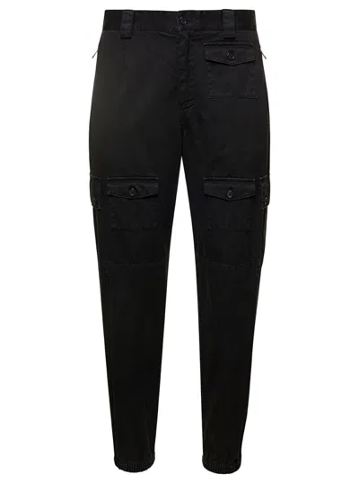 DOLCE & GABBANA BLACK COTTON CARGO PANT