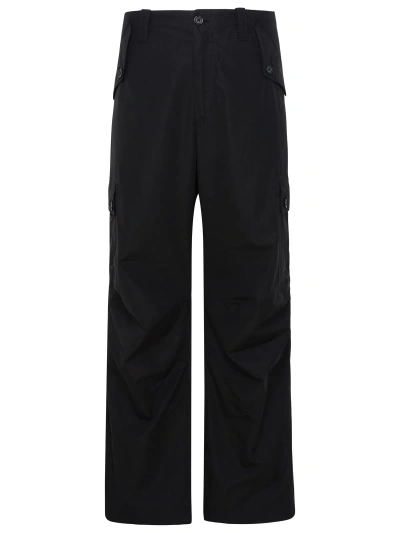 DOLCE & GABBANA BLACK COTTON CARGO PANTS