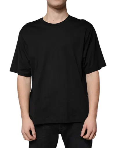 Dolce & Gabbana Black Cotton Crew Neck Short Sleeves Men's T-shirt