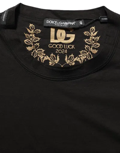 Dolce & Gabbana Black Cotton Crew Neck Short Sleeves T-shirt