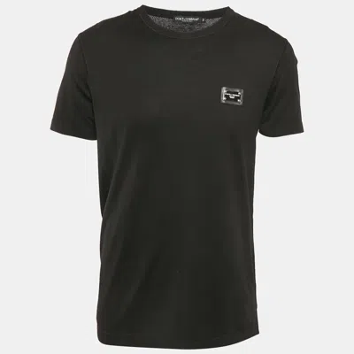 Pre-owned Dolce & Gabbana Black Cotton Crew Neck T-shirt L