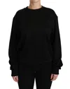 Dolce & Gabbana Black Crewneck Pullover Staff Sweater Wool In Black