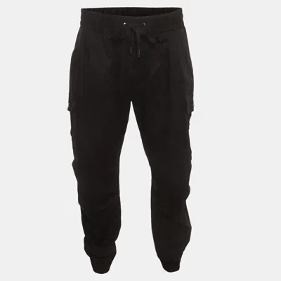 Pre-owned Dolce & Gabbana Black Cotton Cropped Cargo Pants Xxxl