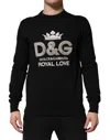 Dolce & Gabbana Black Cotton Dg Crystal Embellished Sweater In Black
