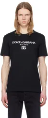 Dolce & Gabbana Jersey Round-neck T-shirt With Dg Milano Embroidery In Nero