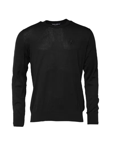 Pre-owned Dolce & Gabbana Black Cotton Dg Logo Men Sweatshirt Men's Sweater ()