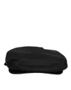 Dolce & Gabbana Black Cotton Dg Logo Newsboy Cloth Capello Hat In Black