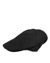 Dolce & Gabbana Black Cotton Dg Logo Newsboy Cloth Capello Hat In Black