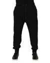 Dolce & Gabbana Black Cotton Drawstring Jogger Pants In Black