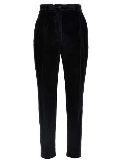 Dolce & Gabbana Velvet Tuxedo Pants In Black