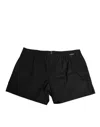 Dolce & Gabbana Black Cotton Elastic Waistband Button Swimwear In Black