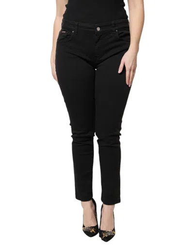 Pre-owned Dolce & Gabbana Black Cotton High Waist Skinny Denim Women's Jeans ()