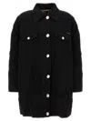 Dolce & Gabbana Longline Distressed Denim Jacket With Chest Pockets In Black