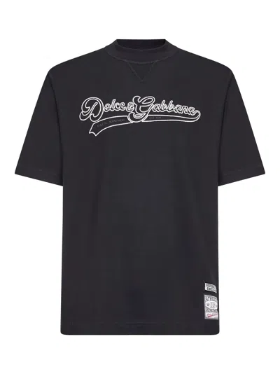 Dolce & Gabbana Men Black Cotton Jersey Logo T-shirt