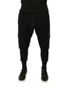 Dolce & Gabbana Black Cotton Jogger Cargo Sweatmen's Men's Pants In Black