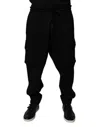 Dolce & Gabbana Black Cotton Stretch Jogger Sweatmen's Men's Pants In Black