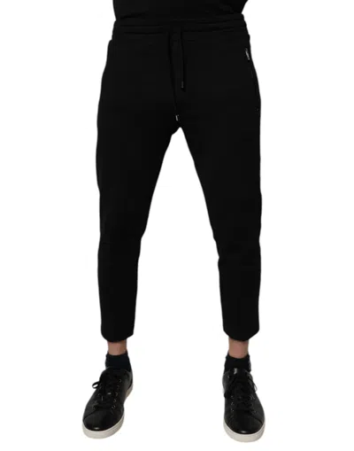 Pre-owned Dolce & Gabbana Black Cotton Jogger Jogging Men's Pants ()