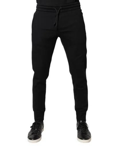 Pre-owned Dolce & Gabbana Black Cotton Jogger Jogging Men's Pants ()