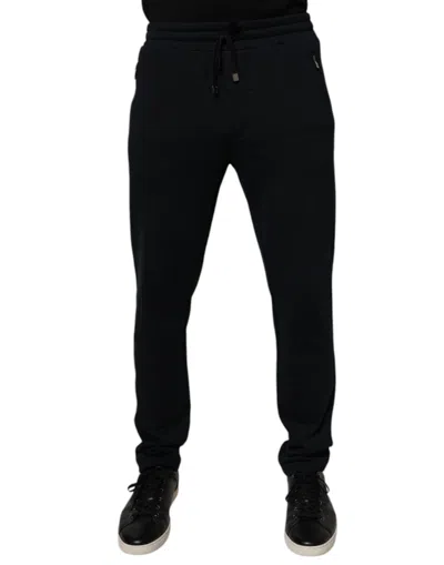 Pre-owned Dolce & Gabbana Black Cotton Jogger Jogging Men's Pants ()